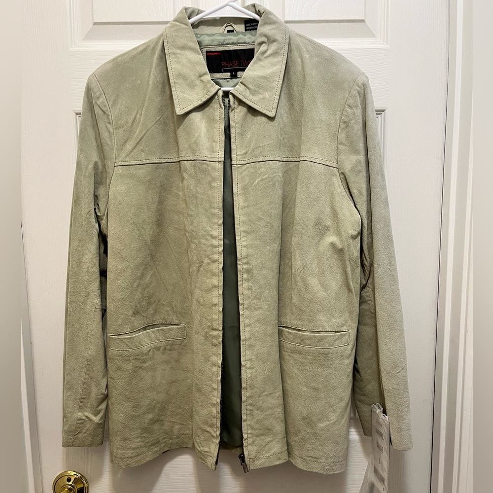 Phase Two Sage Leather Jacket Size Large